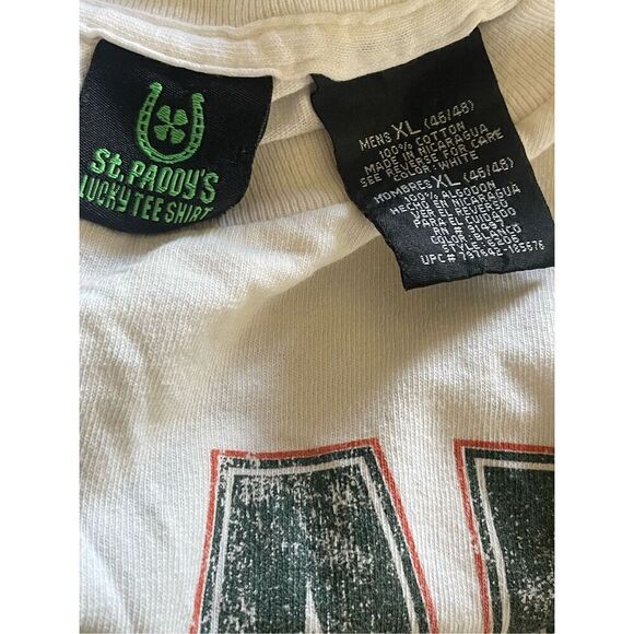 St. Paddy’s Lucky T-Shirts White with Clover Leaf “Ireland, Erie” 100% Cotton Me - Picture 5 of 5